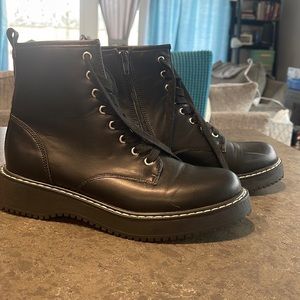 Madden Girl combat boots. Zipper and tie